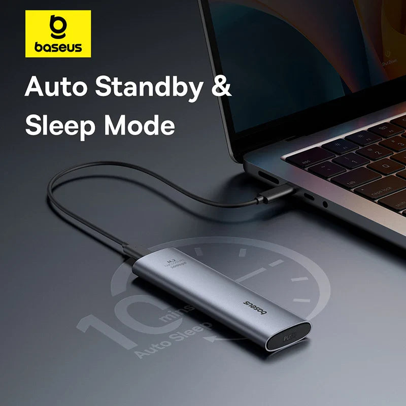 M.2 NVMe SSD Enclosure USB-C 3.2 Gen2 10Gbps – Up to 8TB Aluminum External Case (2280/2260/2242/2230) with ON/OFF Button & Cooling