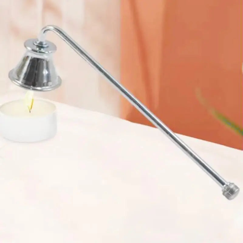 Bell-Shaped Metal Candle Snuffer — Gold Black Silver, 18 cm (7.1 in) Handle Vintage Candle Extinguisher for Home & Spa