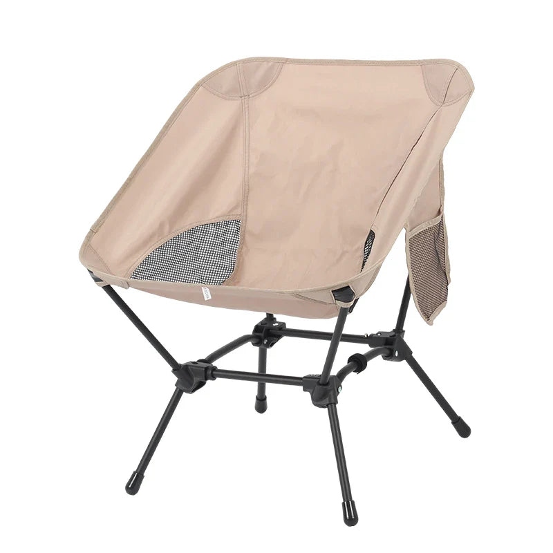 Square Frame Beach & Fishing Stool - Four-Corner Folding Moon Chair, Lightweight Iron Tube Camping Seat