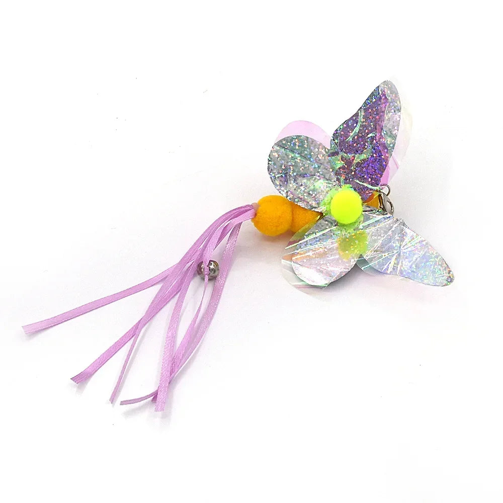 Interactive Cat Feather Toy Refill Kit – Feather Birds, Faux Worm & Foam Ball with Bell for Kittens