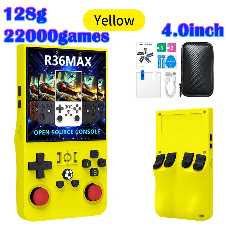 Handheld Retro Game Console 4.0-inch (10.2 cm) IPS 720x720, 64GB/128GB, 22,000 Preloaded Games, Linux, USB-C Charging
