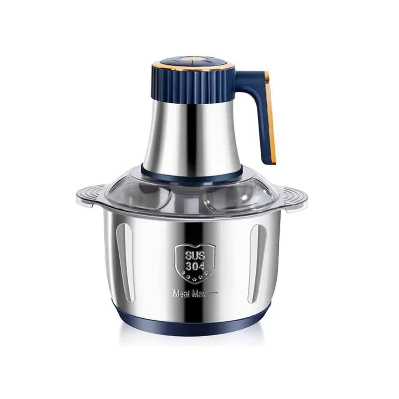 5L (1.3 gal) Stainless Steel Electric Meat Grinder - Multifunctional Food Processor with Slicer, Chopper & Blender