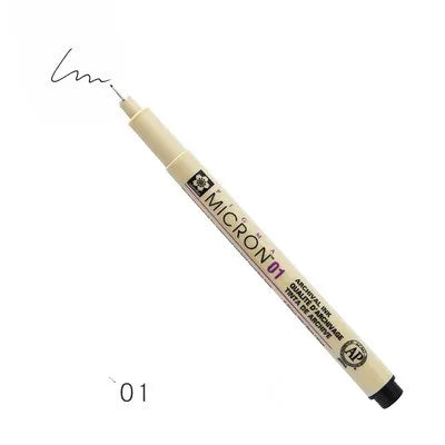 1pc Pigment Fineliner Pen — Waterproof Black Ink, Fine Tip Sketch & Drawing Marker