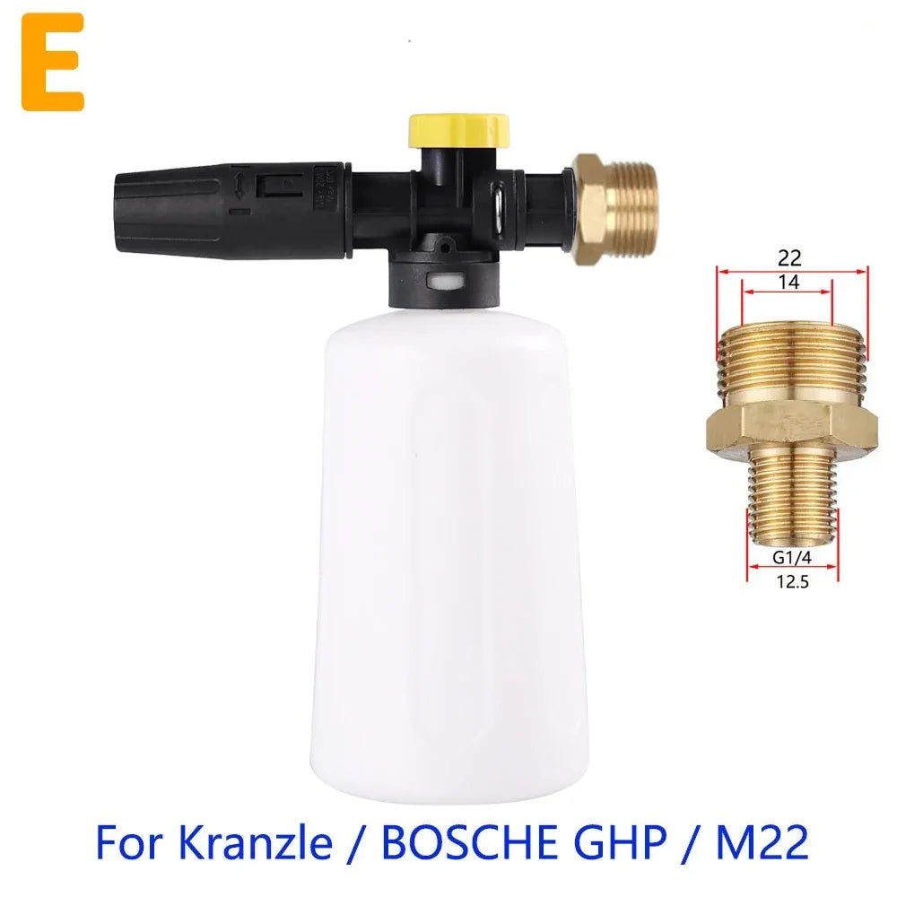 750 ml (25 fl oz) Snow Foam Lance Foam Cannon with Adjustable Sprayer Nozzle for Pressure Washers — Universal Fit