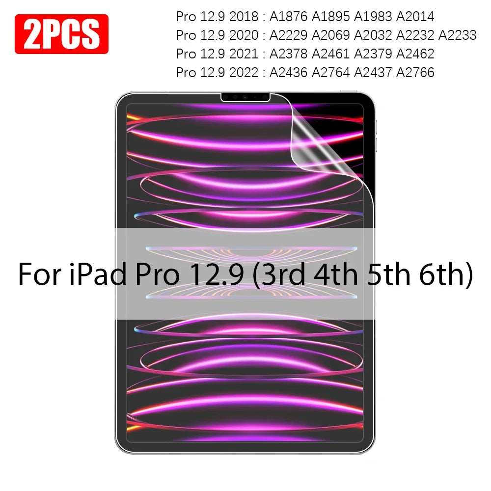 Matte Paper-Like Screen Protector for iPad — 2-Pack Anti-Glare, Scratch-Resistant Film, Pen Writing Feel (13"/33.0 cm, 12.9"/32.8 cm, 11"/28.0 cm, 10.9"/27.7 cm, 10.2"/25.9 cm, 8.3"/21.1 cm)