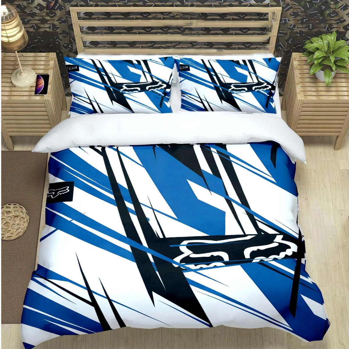 Cartoon Fox 3-Piece Microfiber Duvet Cover Set for Kids & Teens — Twin/Full/Queen/King Options