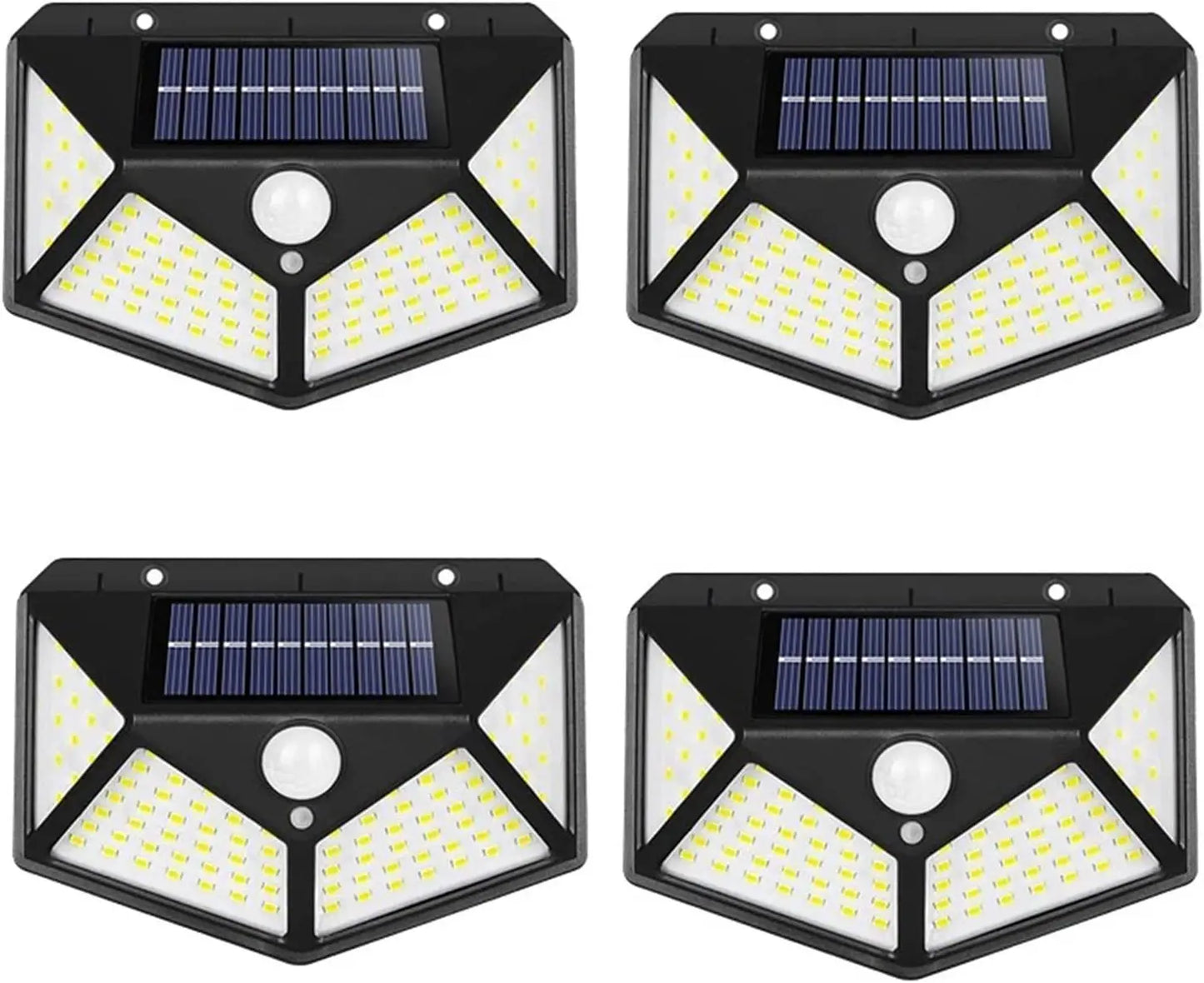 100-LED Solar Wall Light with PIR Motion Sensor - Outdoor Solar Powered Garden & Pathway Lamp