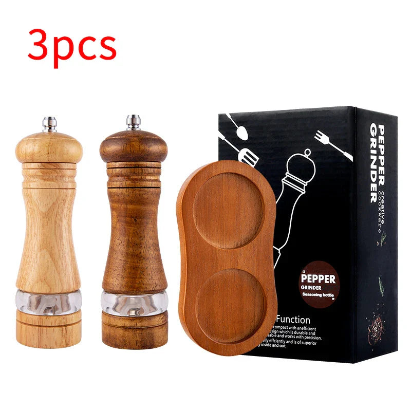 Manual Pepper Mill – Acrylic & Rubber Wood with Ceramic Core | Freshly Ground Pepper Grinder
