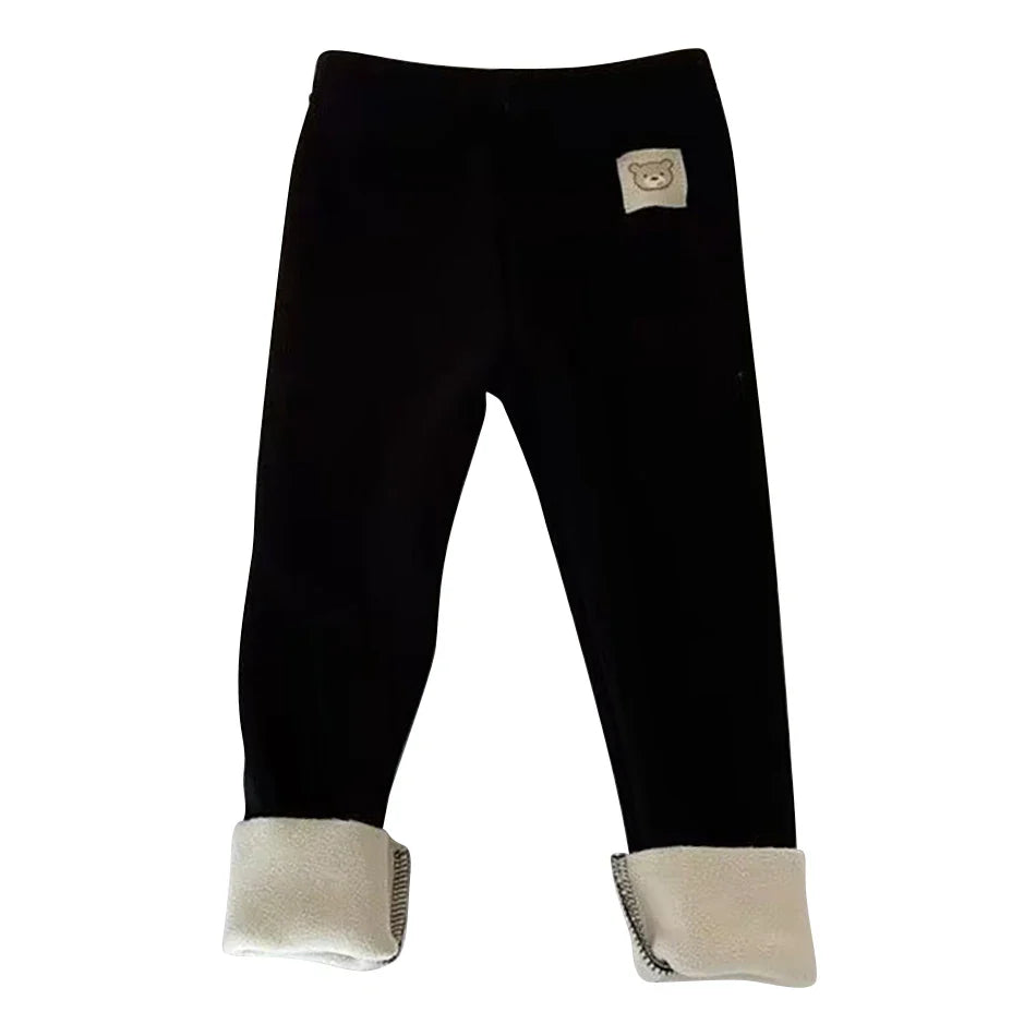 Korean-Style Autumn Winter Footed Leggings for Kids – Warm Polyester Unisex Baby/Toddler Sizes 80–130 (31.5–51.2 in)