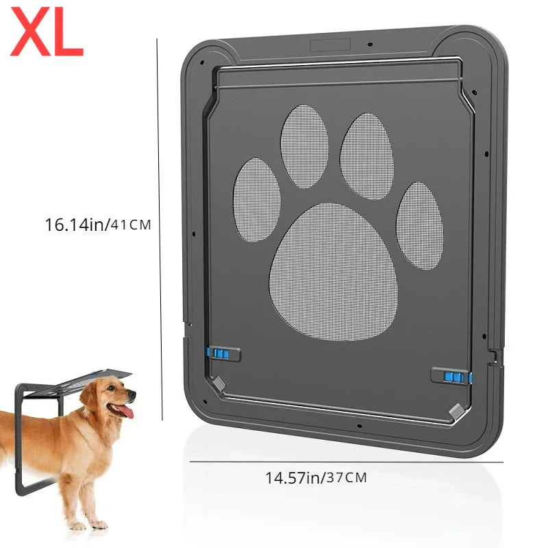 Lockable Pet Door for Dogs & Cats — Window or Gate Mount, Easy Install — Sizes L (24cm/9.4in x 29cm/11.4in) & XL (37cm/14.6in x 41cm/16.1in)