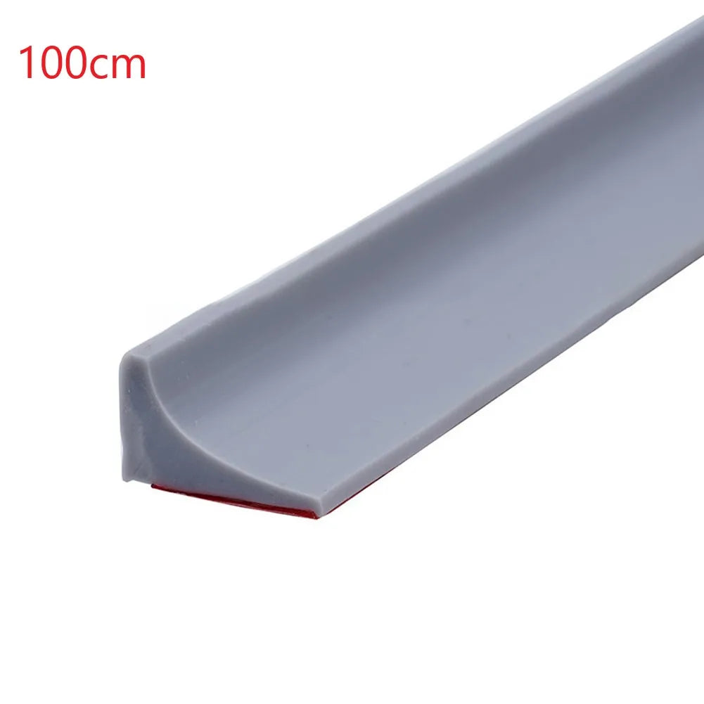 Silicone Shower & Kitchen Water Barrier Strip – Water Stopper Seal, 30/50/80/100/200 cm (11.8–78.7 in) – Transparent/Grey/Black/White