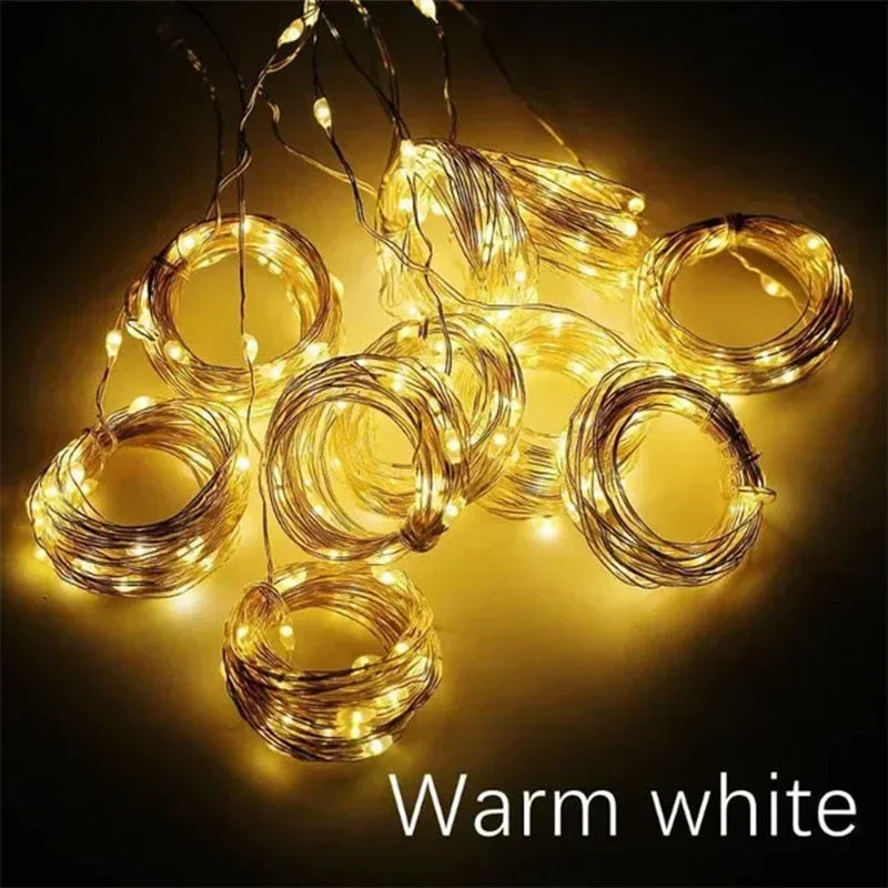3 x 3m (9.8 x 9.8 ft) LED Curtain String Lights — 300 LED USB Remote, 8 Modes, IP65 Waterproof Fairy Lights for Home Wedding Christmas Party