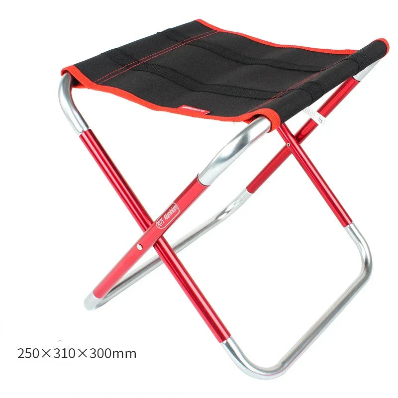 Portable Folding Stool Large 7075 Aluminum Alloy — 300×255×315 mm (11.8×10.0×12.4 in) — Camping, Fishing, Hiking