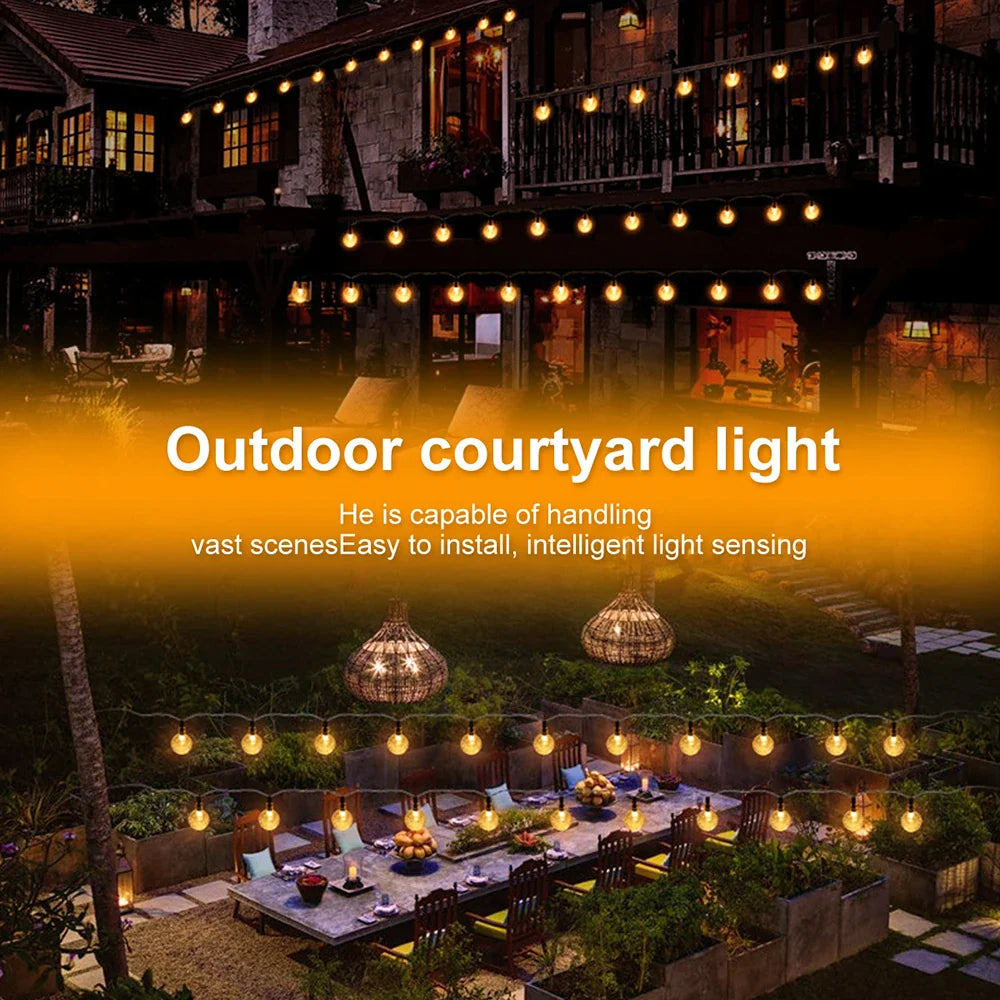 Solar Bubble Ball String Lights - Outdoor Waterproof 100/150 LED, 8 Lighting Modes for Garden Wedding Party Décor
