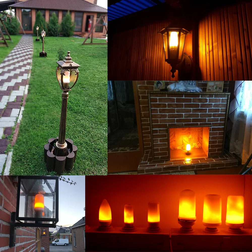 Flickering Flame LED Bulb E27 – 4 Modes Night Light for Indoor & Outdoor Party, Holiday Decor