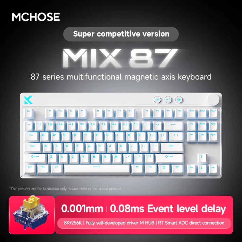 78-Key Hot-Swap Mechanical Gaming Keyboard with Magnetic Switches, PBT Keycaps & RGB USB