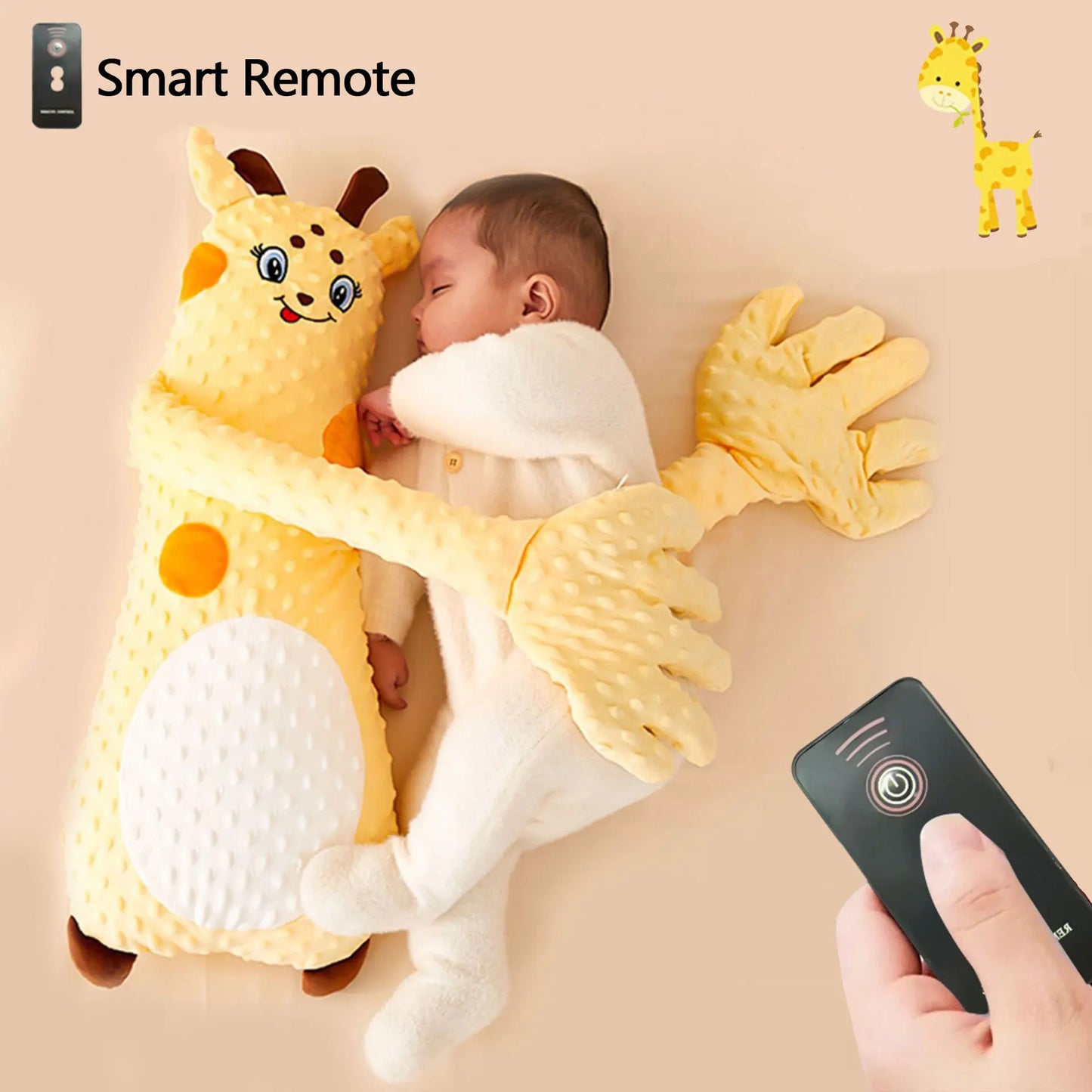 Automatic Palm-Pat Baby Sleep Pillow – Soothing Patting Doll Sleep Aid 64 x 25 cm (25.2 x 9.8 in)