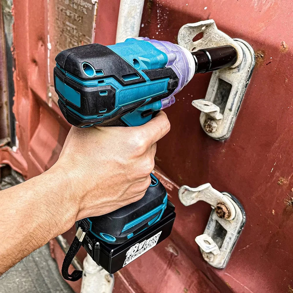 1/2-Inch (12.7mm) Brushless Cordless Impact Wrench 2-in-1 | 520 N·m Torque, LED Work Light, Universal 18–21V Battery Compatible