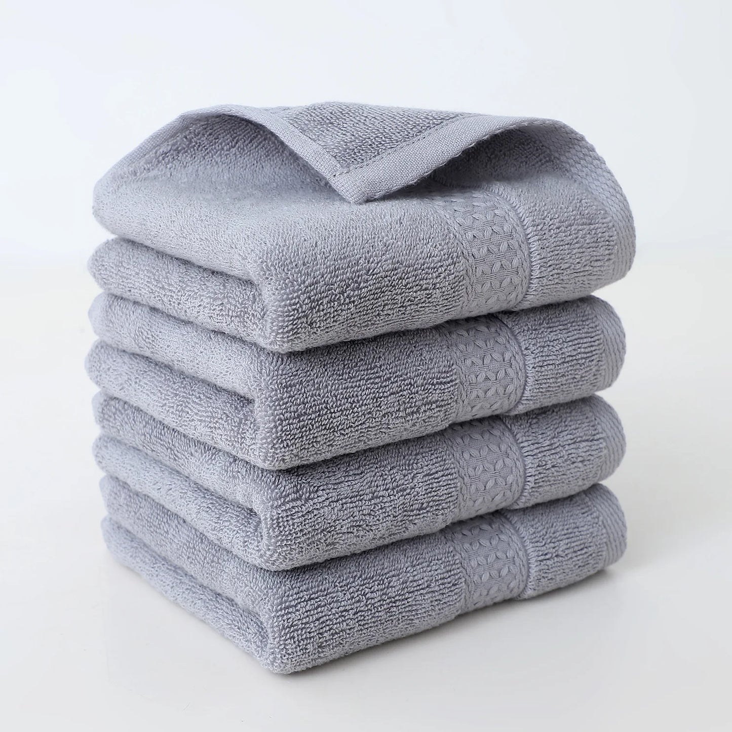 4-Pack Pure Cotton Square Face Towels 30 x 30 cm (11.8 x 11.8 in) Soft Absorbent for Face, Bath & Household