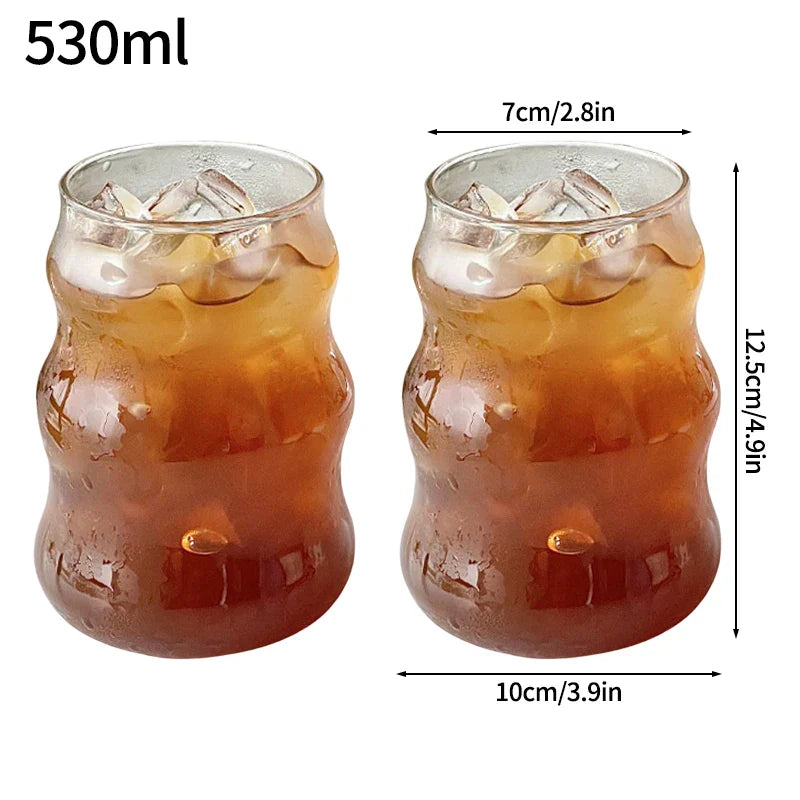 Aesthetic Glass Tumbler 865ml (29.2oz) — Iced Coffee, Latte, Water & Cocktail Cup