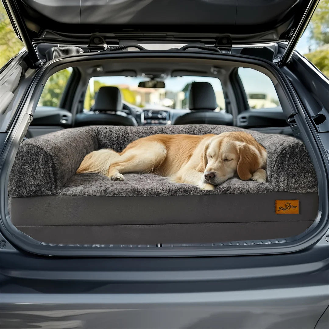 Human-Size Giant Dog Bed 180cm (70.9in) Foldable Orthopedic Plush Pet Bed with Removable Cover & Bolster