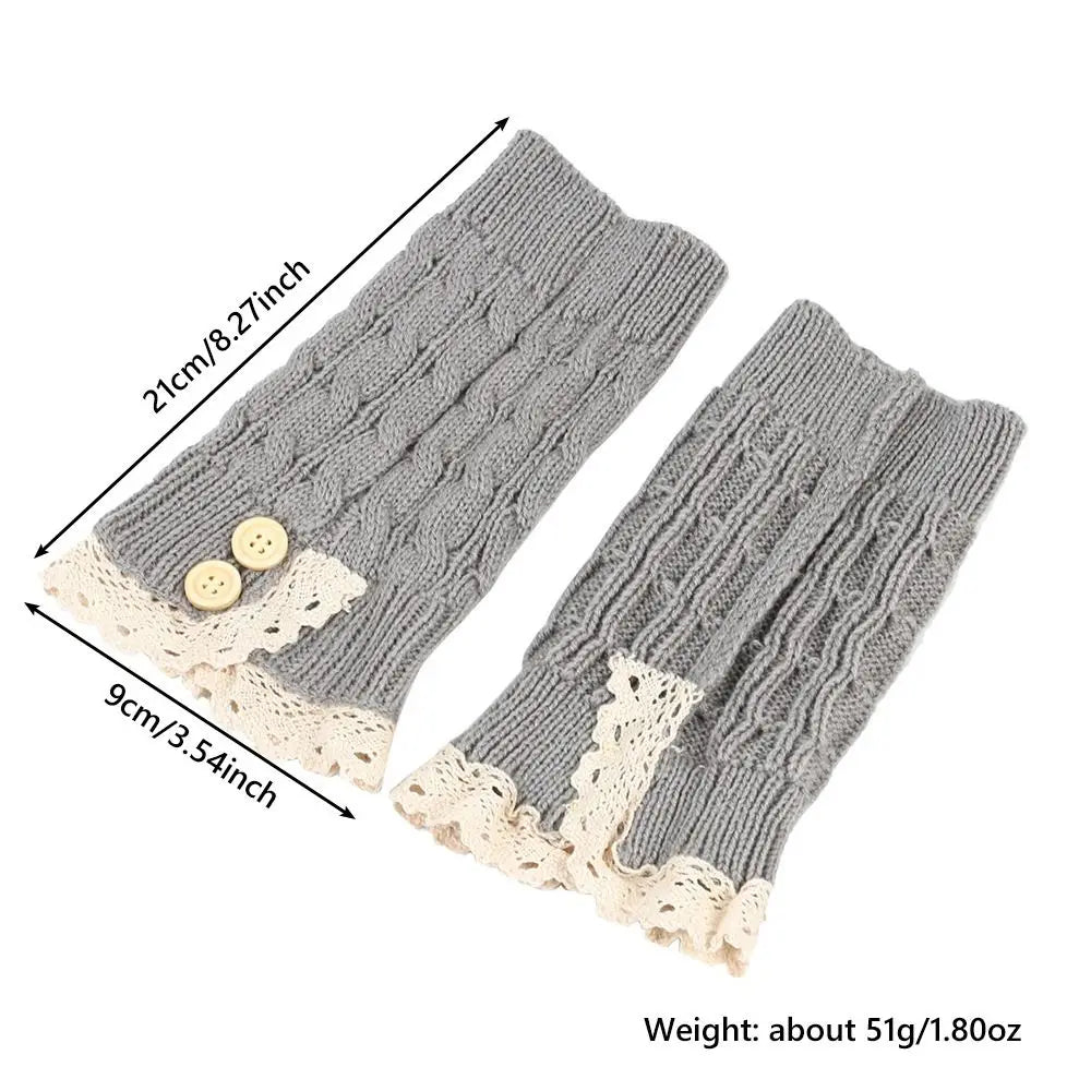 Lolita Harajuku Knit Leg Warmers – Thick Winter Ankle Boot Socks, 21 cm (8.3 in) – Women & Girls