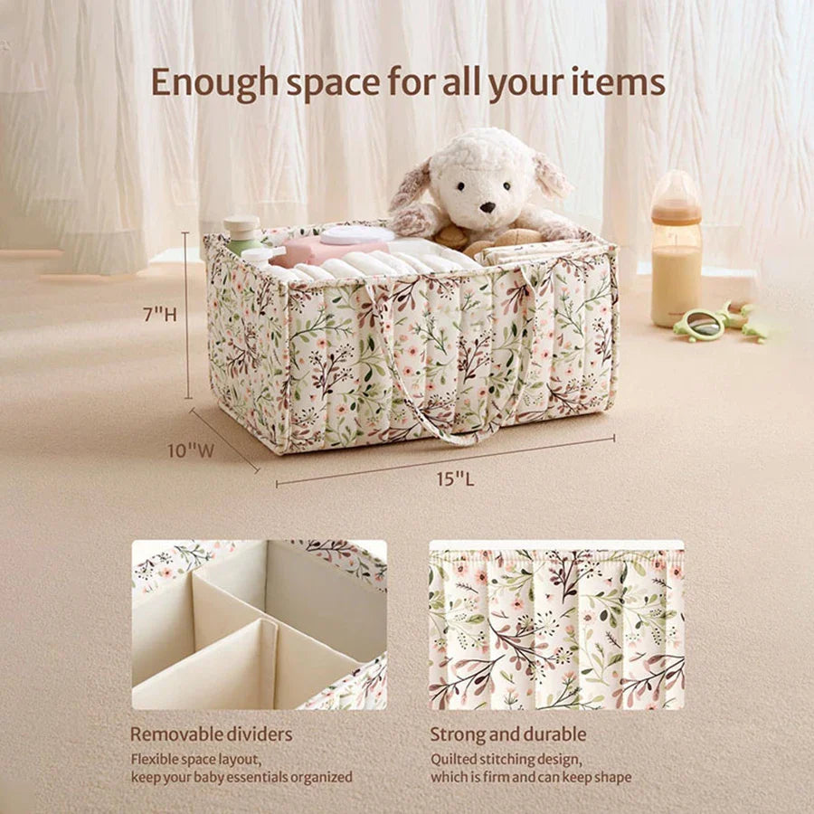 Portable Folding Baby Diaper Organizer Caddy – High-Capacity Diaper Stacker & Storage Bag