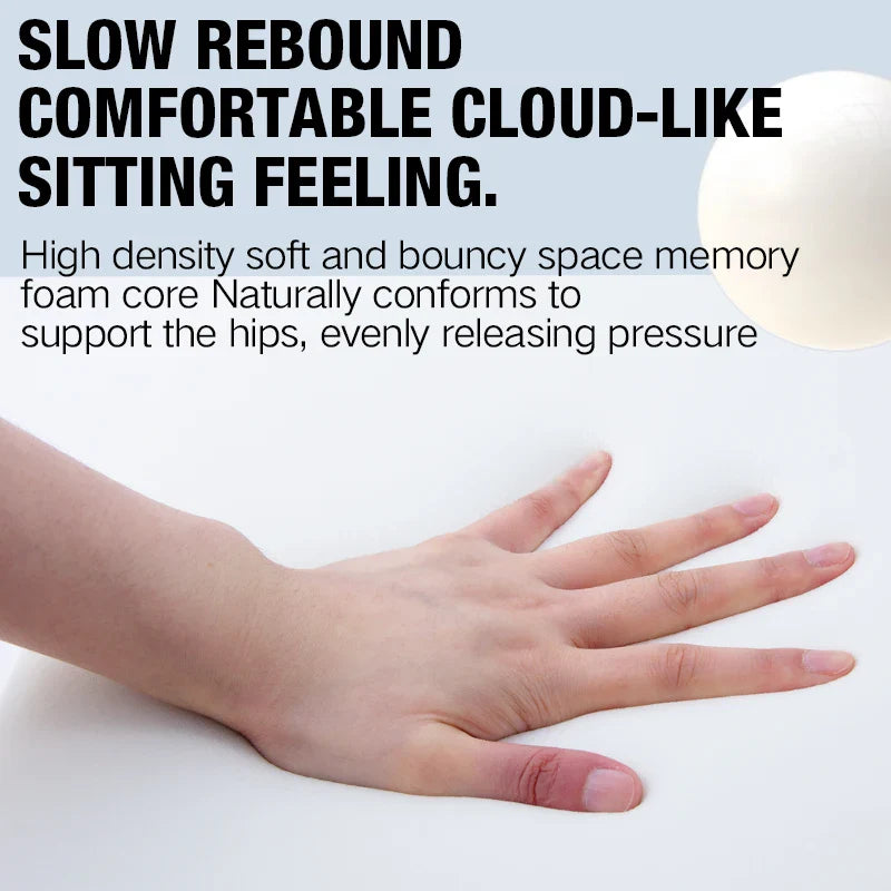Ergonomic Memory Foam Seat Cushion for Office & Student Seating — Hemorrhoid Relief & Anti-Decubitus Support