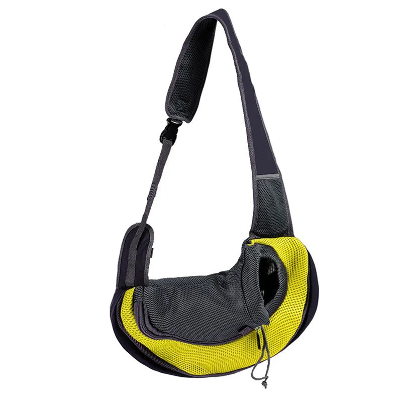 Portable Nylon Pet Carrier Sling – Hands-Free Shoulder Crossbody Bag for Small Dogs & Cats