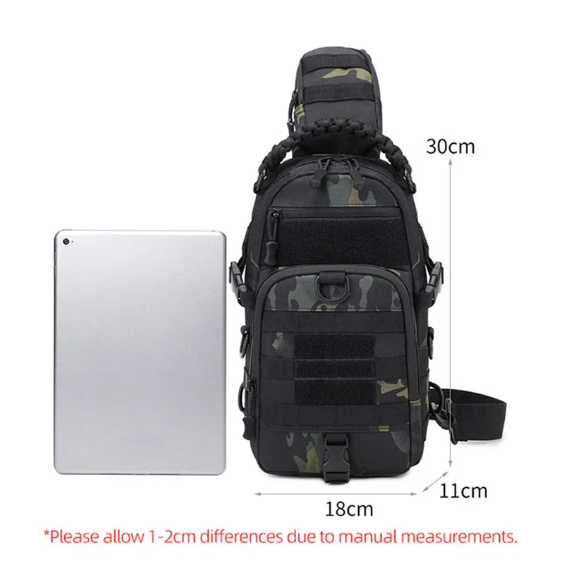 Tactical Chest Sling Bag for Men - Outdoor Hiking Camping Fishing Cycling MOLLE Shoulder Fanny Pack