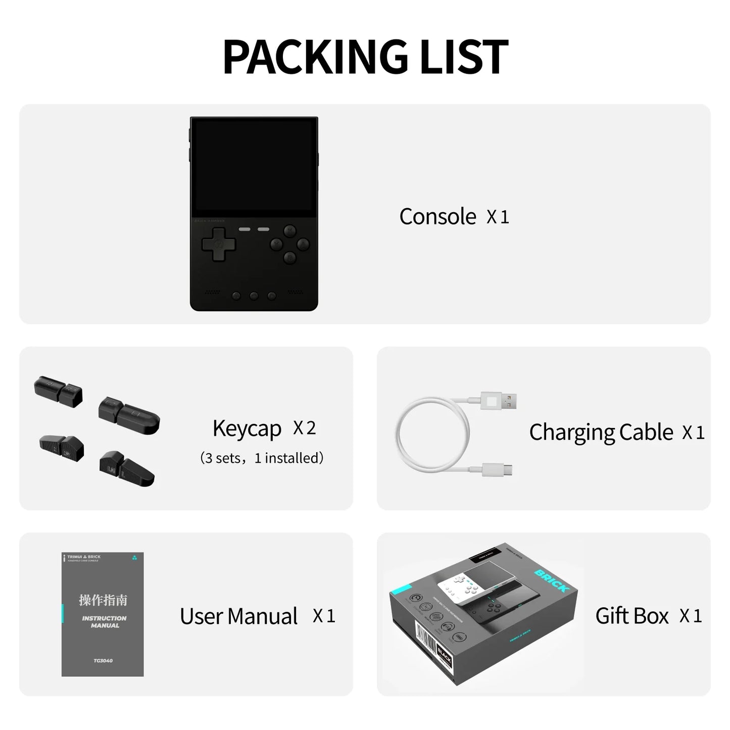 Portable Handheld Retro Gaming Console 3.2-inch (81 mm) IPS — 13,000+ Built-in Games, 8GB + TF up to 1TB, 3000mAh Battery, Linux