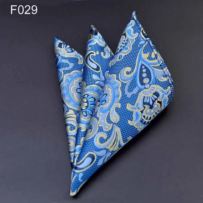 Men's Pocket Square 41 Colors - Plaid Dot Paisley Polyester Handkerchief 25 x 25 cm (9.8 x 9.8 in)