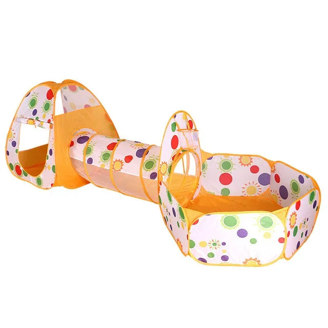 3-in-1 Kids Play Tent & Ball Pit with Crawl Tunnel — Portable Foldable Playpen for Ages 3–6