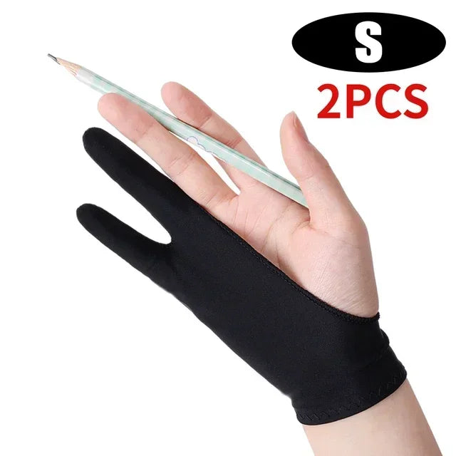 Palm Rejection Two-Finger Drawing Glove for Graphic Tablets - Right/Left Hand