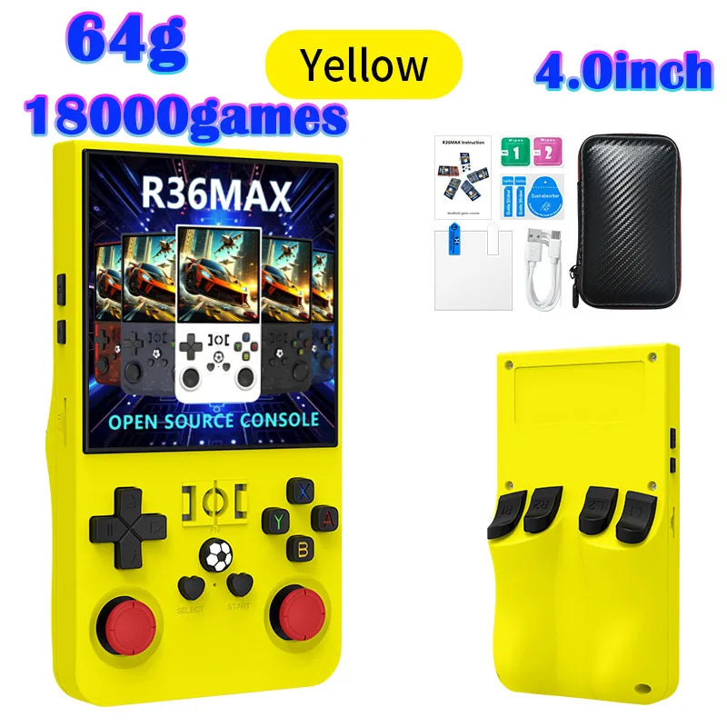 Handheld Retro Game Console 4.0-inch (10.2 cm) IPS 720x720, 64GB/128GB, 22,000 Preloaded Games, Linux, USB-C Charging