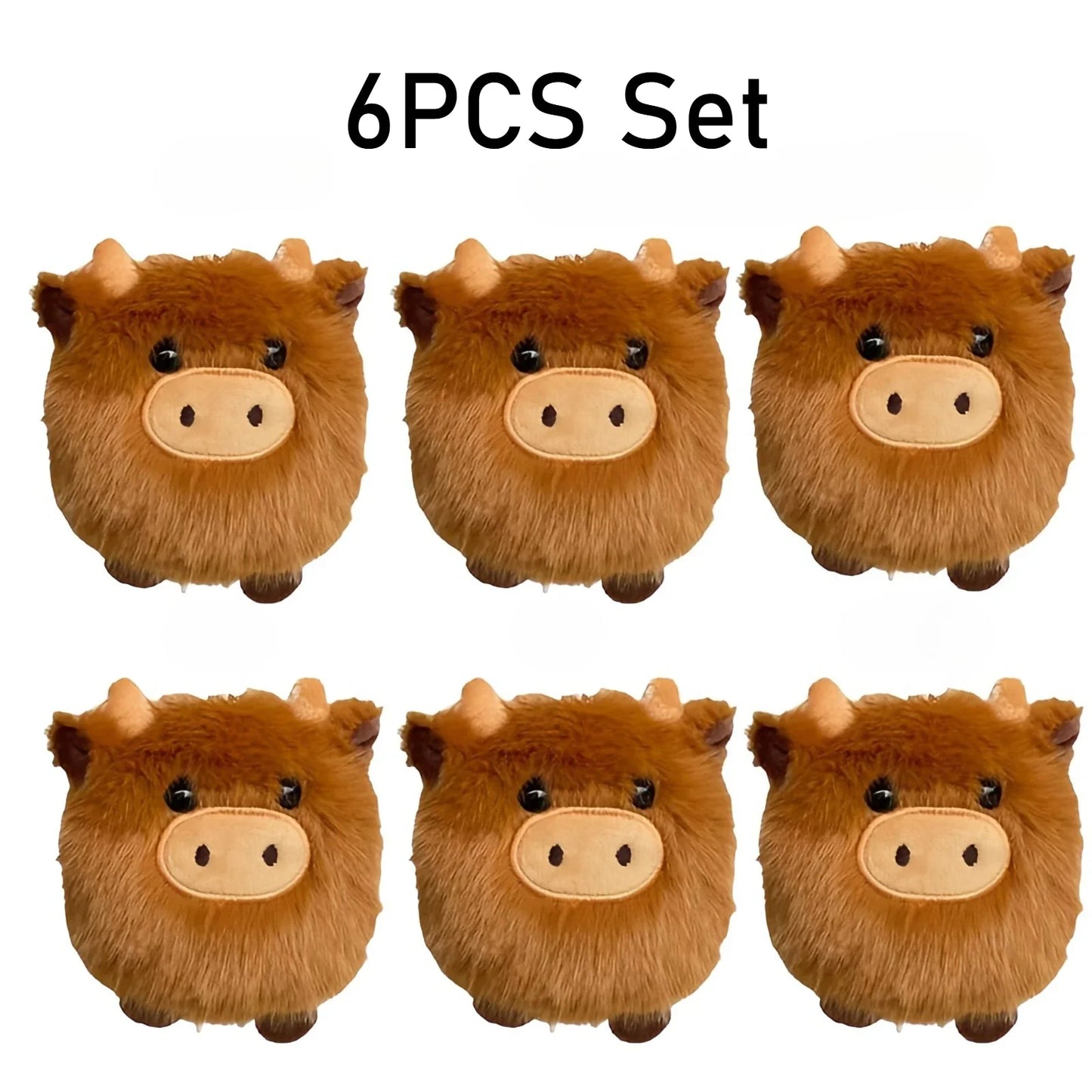 Kawaii Scottish Highland Cow Plush Keychain, Mini Stuffed Animal Car Ornament, Super Soft Plush Pendant, Christmas Gift