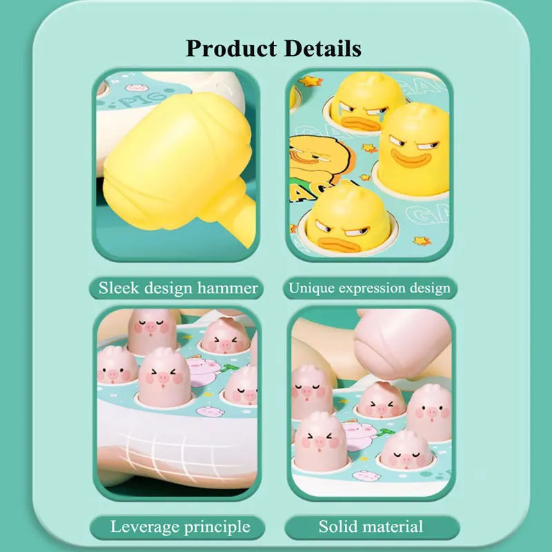Montessori Animal Hammer Toy for Toddlers - Duck, Frog, Pig Educational Puzzle Gift