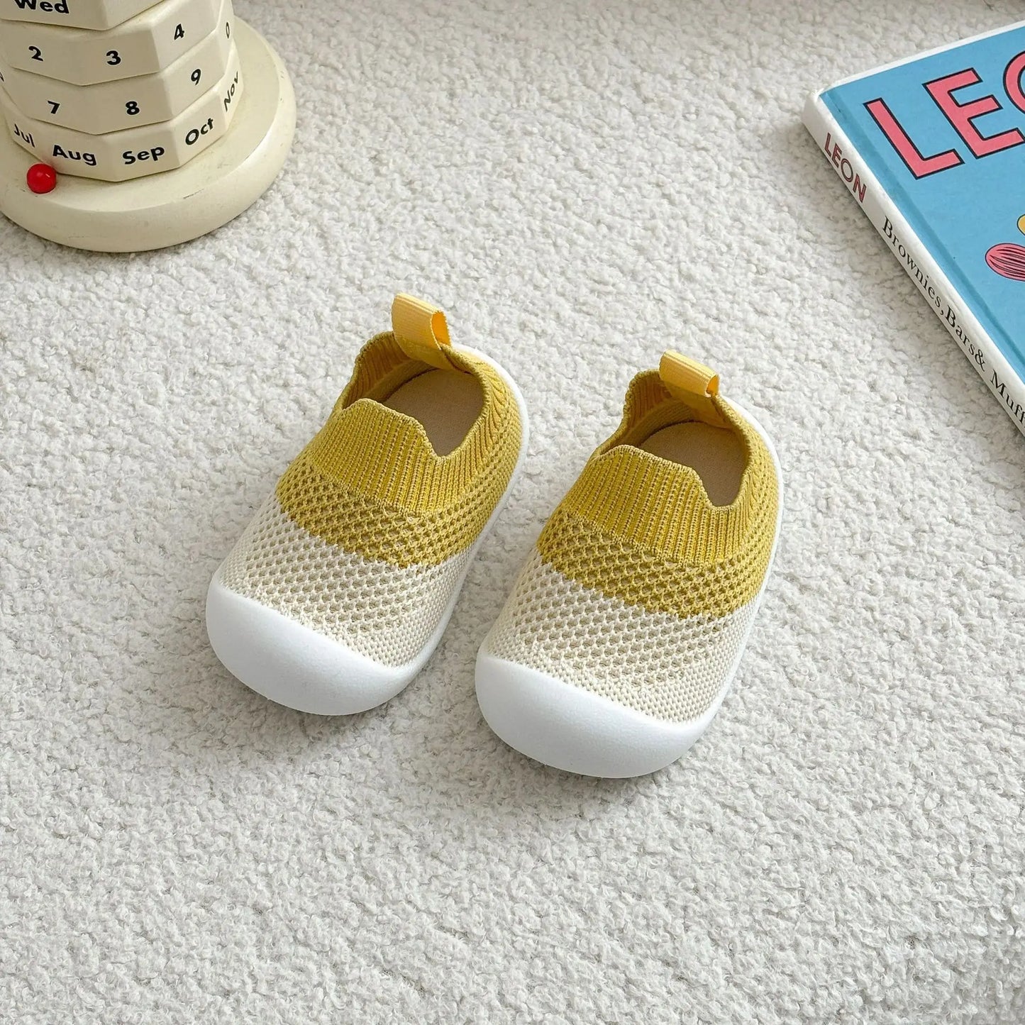 Baby Anti-Slip Breathable First Walker Crib Socks with Rubber Sole (11.5–15.5 cm / 4.5–6.1 in)