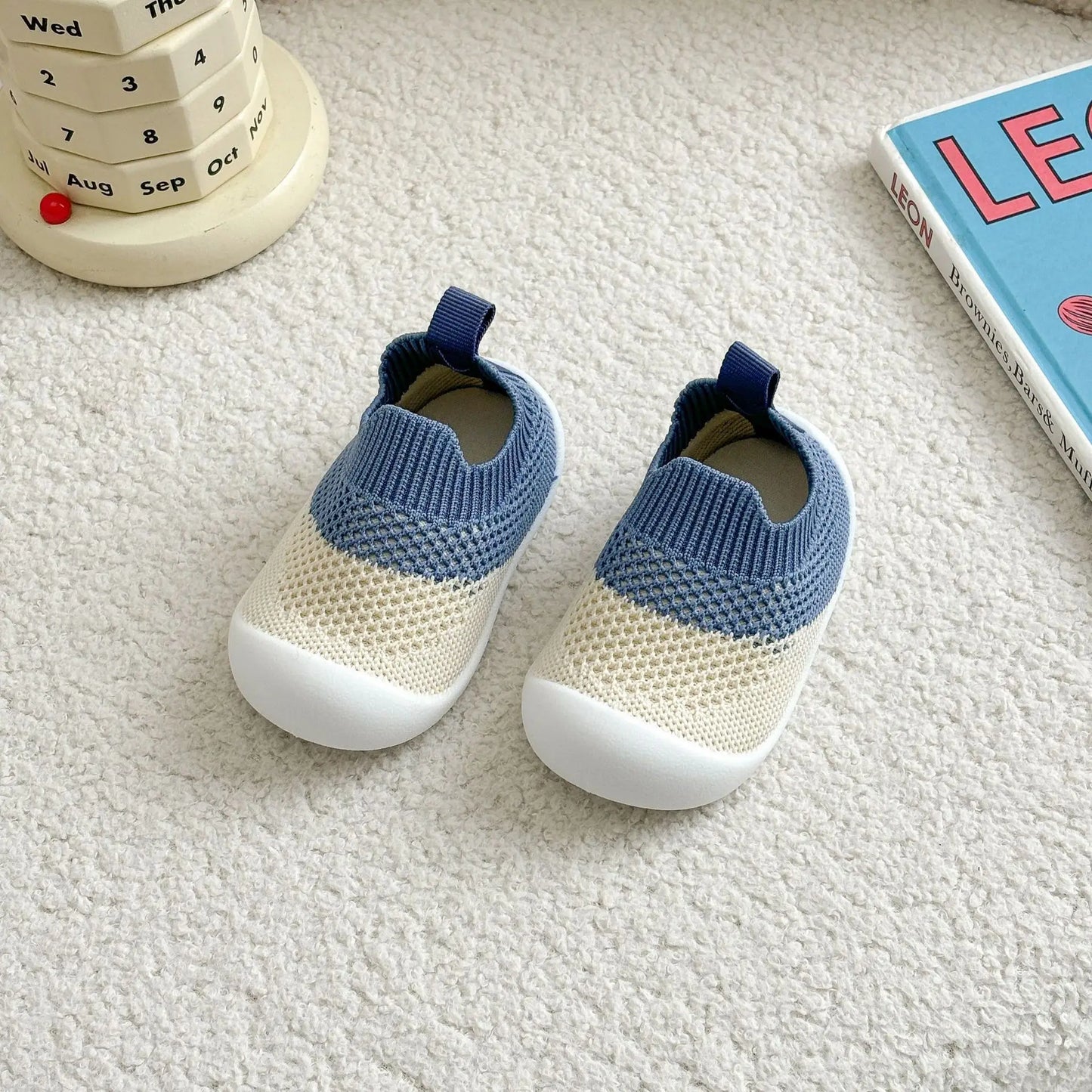 Baby Anti-Slip Breathable First Walker Crib Socks with Rubber Sole (11.5–15.5 cm / 4.5–6.1 in)