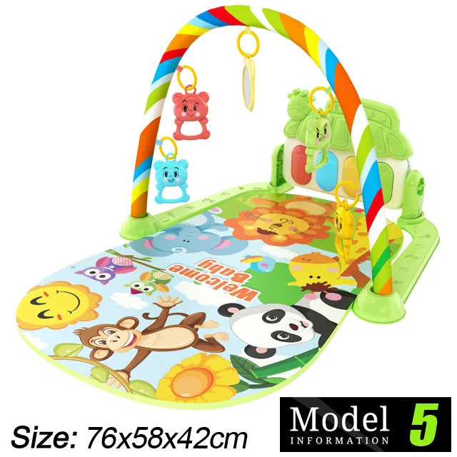 Baby Activity Gym Play Mat with Piano Keyboard 76 x 58 x 42 cm (30 x 23 x 16.5 in) – Musical Infant Play Gym for Newborns 0–36 Months