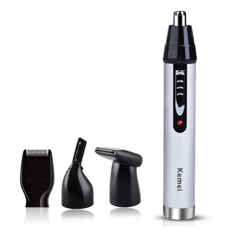 4-in-1 Rechargeable Cordless Nose & Ear Trimmer for Men — Beard, Eyebrow & Face Groomer with EU Charger