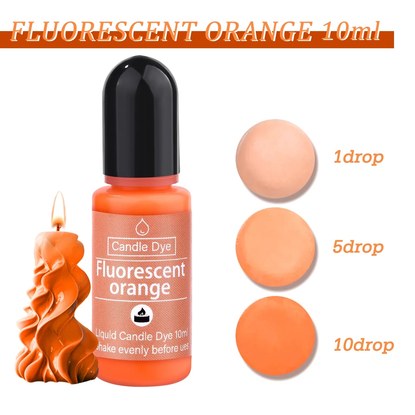 16-Color Liquid Candle Dye Set — 16 x 10ml (0.34 fl oz) Non-Toxic Soy Wax Pigments for Candle & Soap Making