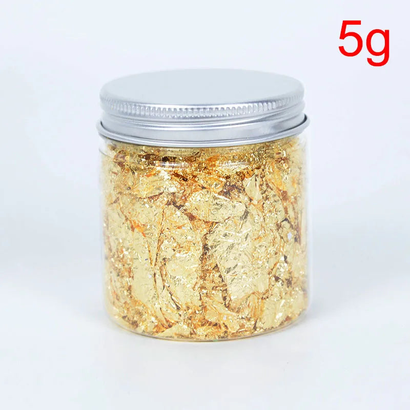 Gold Silver Bronze Irregular Aluminum Foil Flakes 3g/5g, Metallic Glitter for Epoxy Resin, Candle Making, Nail Art & DIY Crafts