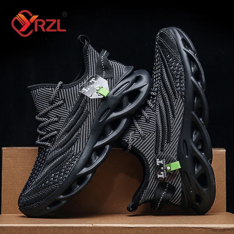 Lightweight Breathable Running Sneakers - Black Casual Jogging Shoes for Men & Women, Shock-Absorption Outdoor Trainers