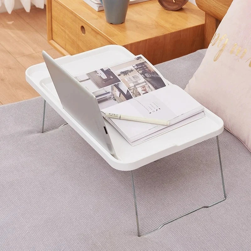 Portable Foldable Laptop Lap Desk with Cup Holder & Phone Slot - Ergonomic Bed Tray (19.6 x 11.6 x 0.83 in / 49.8 x 29.5 x 2.1 cm)