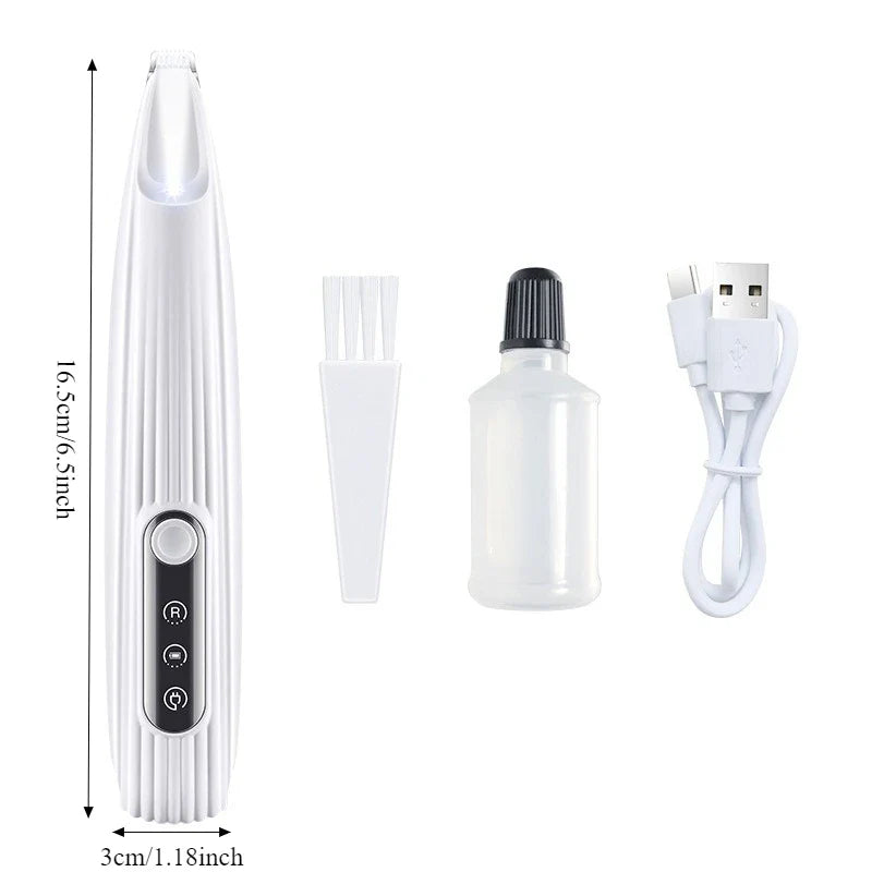 Cordless Dog Grooming Clippers — 18mm (0.71 in) Wide Blade, LED Light & LCD Display, Low-Noise Rechargeable Pet Paw Trimmer