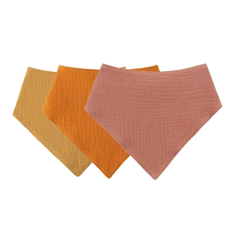 Baby Cotton Bandana Bibs - Triangle Burp Cloths for Feeding & Drool, 16.5 x 7.5 in (42 x 29 cm) - 3/4/5-Pack Unisex