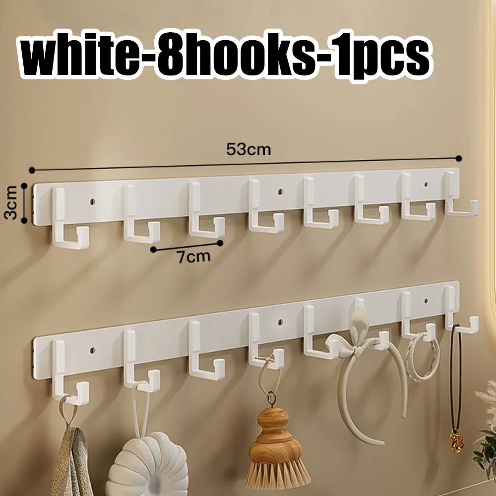 Heavy-Duty Adhesive Wall-Mounted Towel and Clothes Hook - No-Drill Stainless Steel Multi-Hook for Bathroom and Kitchen