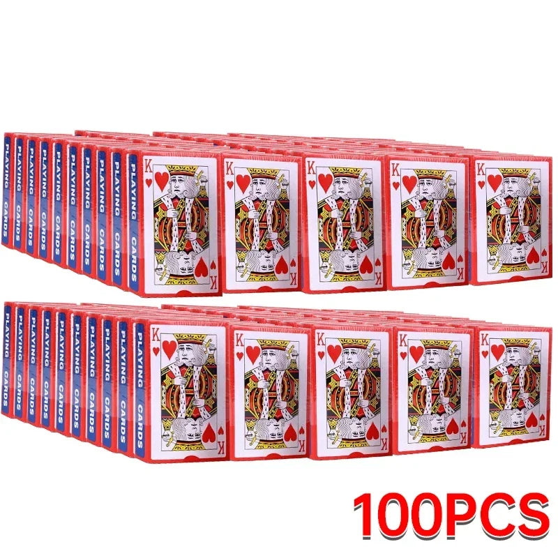 54-Card Standard Poker Deck — 1–100 Pack, 5.7 x 8.7 cm (2.24 x 3.43 in) Playing Cards for Parties & Board Games