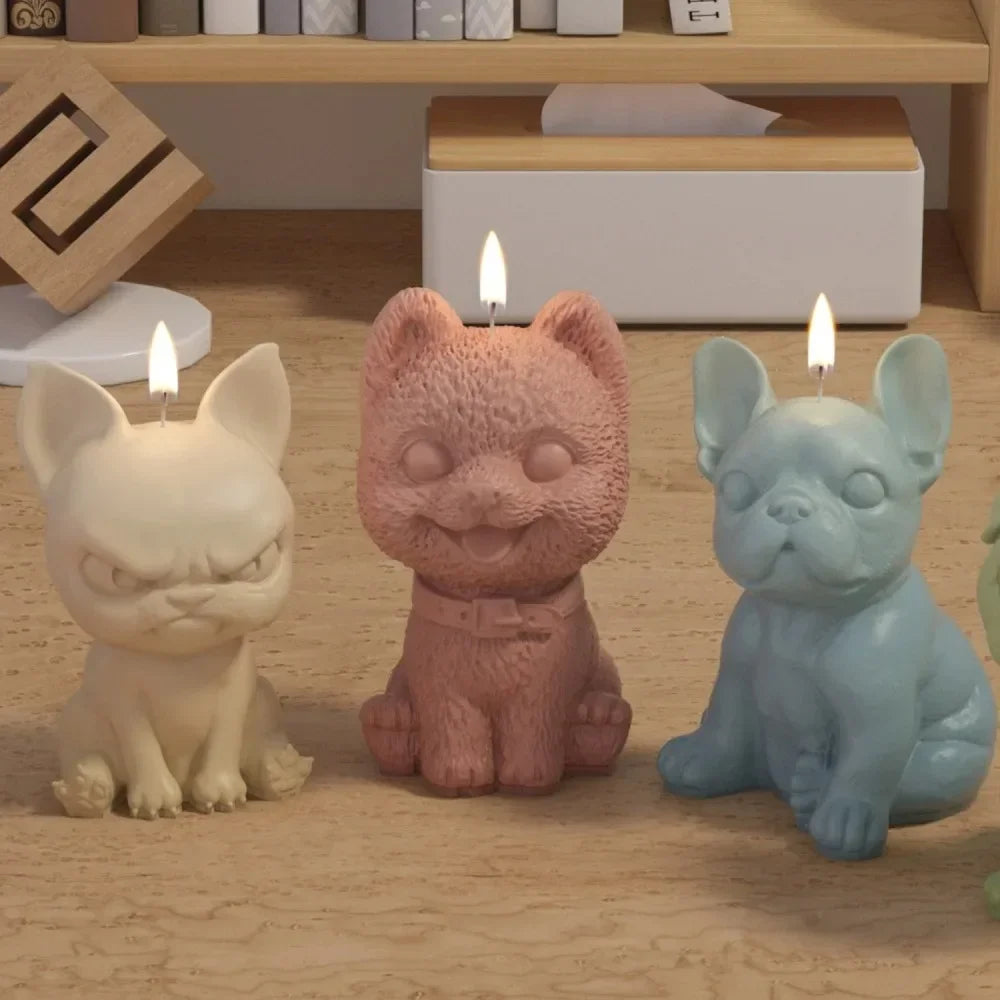 DIY Dog Silicone 3D Mold for Candles, Resin, Soap & Fondant — 3.0×2.2×2.2 in (7.5×5.5×5.5 cm)